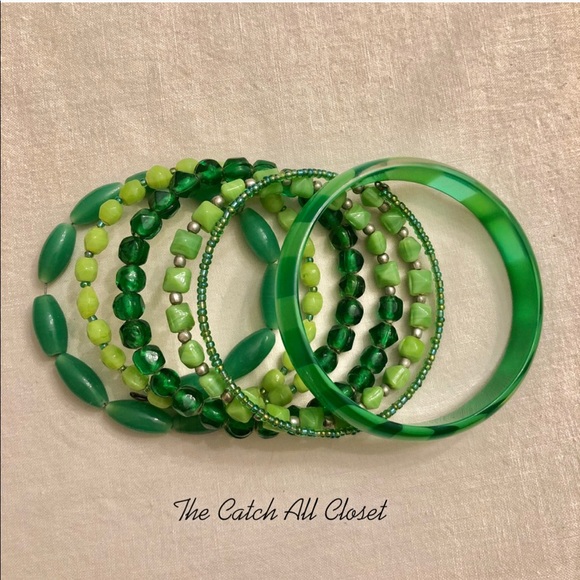 Green Bangle Set - Picture 1 of 6